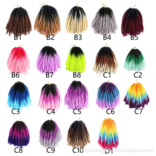 spring twist hair 8 inch 12 inch synthetic braiding hair high temperature fiber ombre spring twist crochet hair free sample